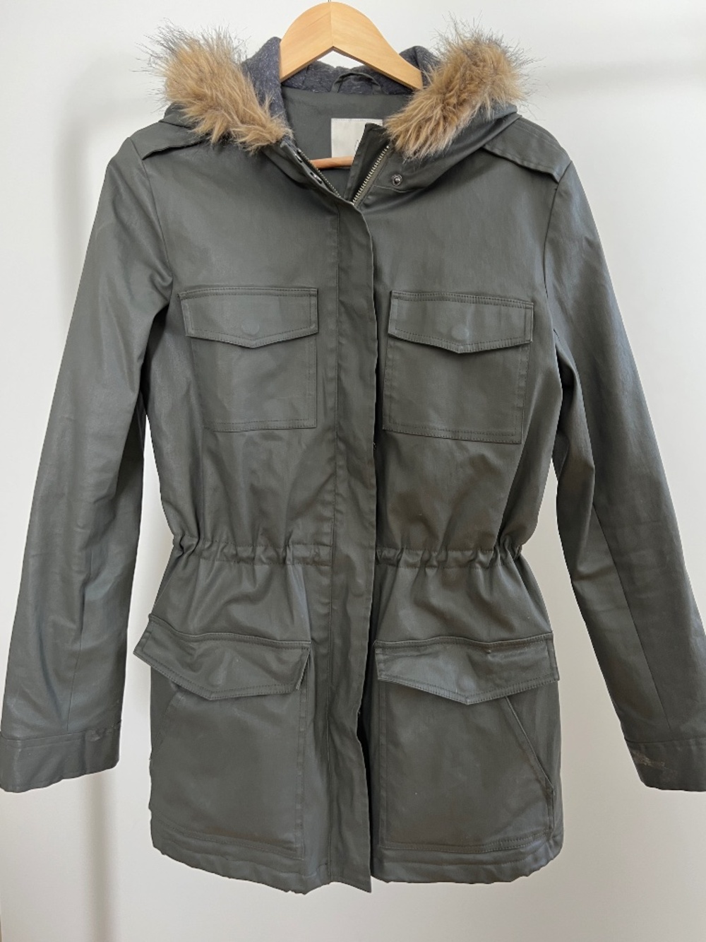 Joie Olive Green Parka with Hood Size Small